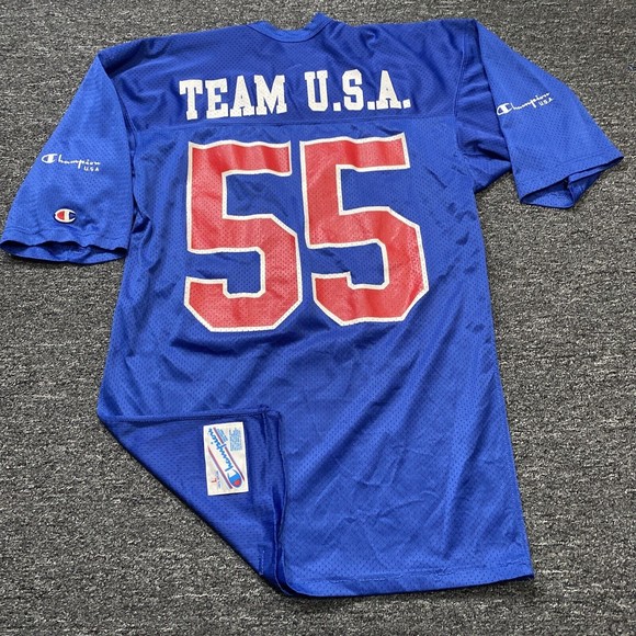 Vintage Champion Team USA #55 BLANK Jersey Men’s Size Large 100% Nylon - Picture 1 of 10